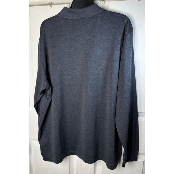 Haggar Long Sleeve Polo Men's Size XL Charcoal Gray Self Collar Stylish - Picture 9 of 9